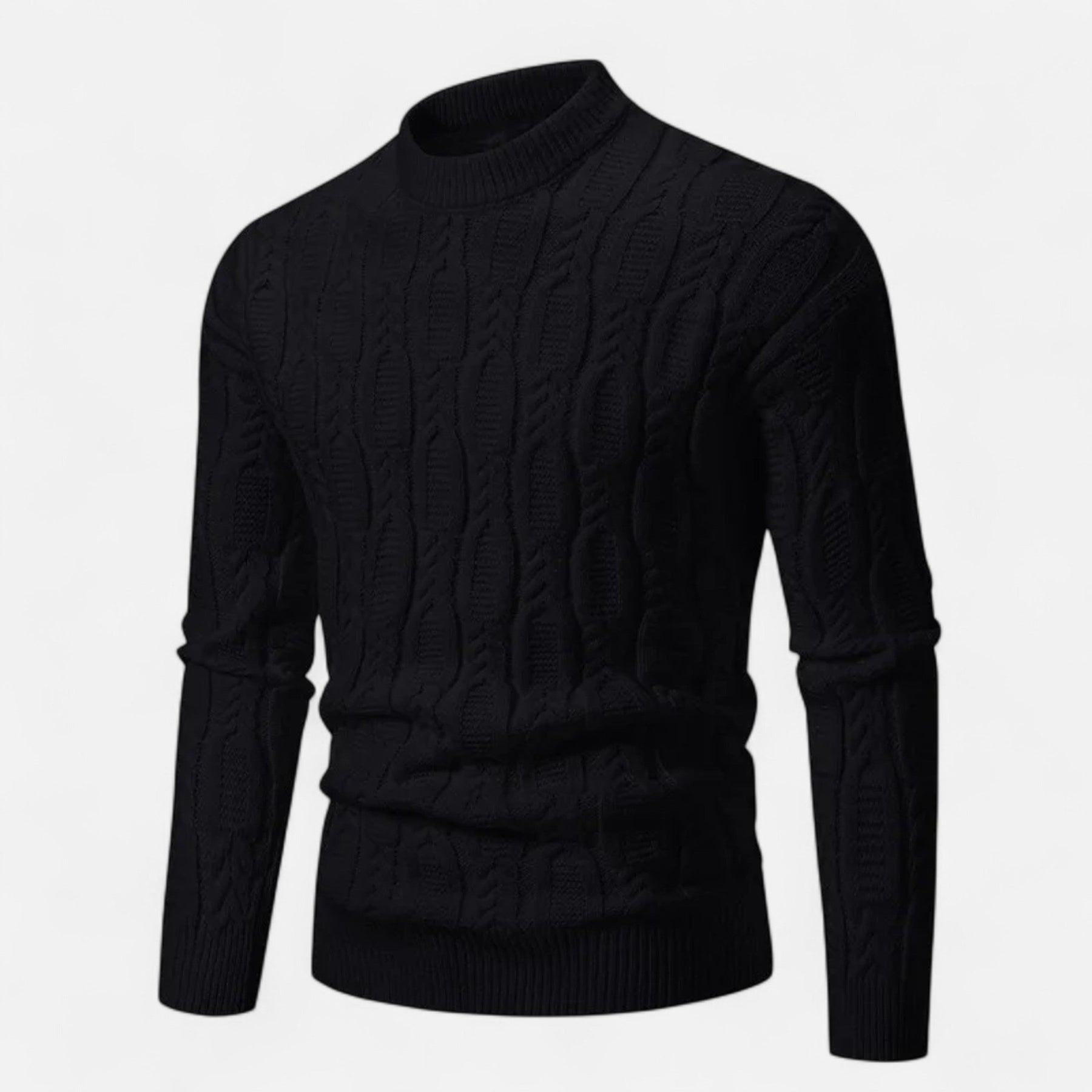 Classic Crewneck Sweater-sweaters > crewneck sweater-Laventaire-Black-S-Laventaire
