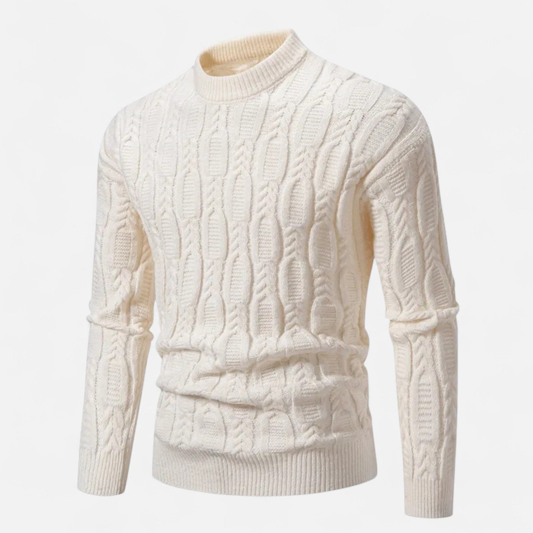 Classic Crewneck Sweater-sweaters > crewneck sweater-Laventaire-Cream-S-Laventaire