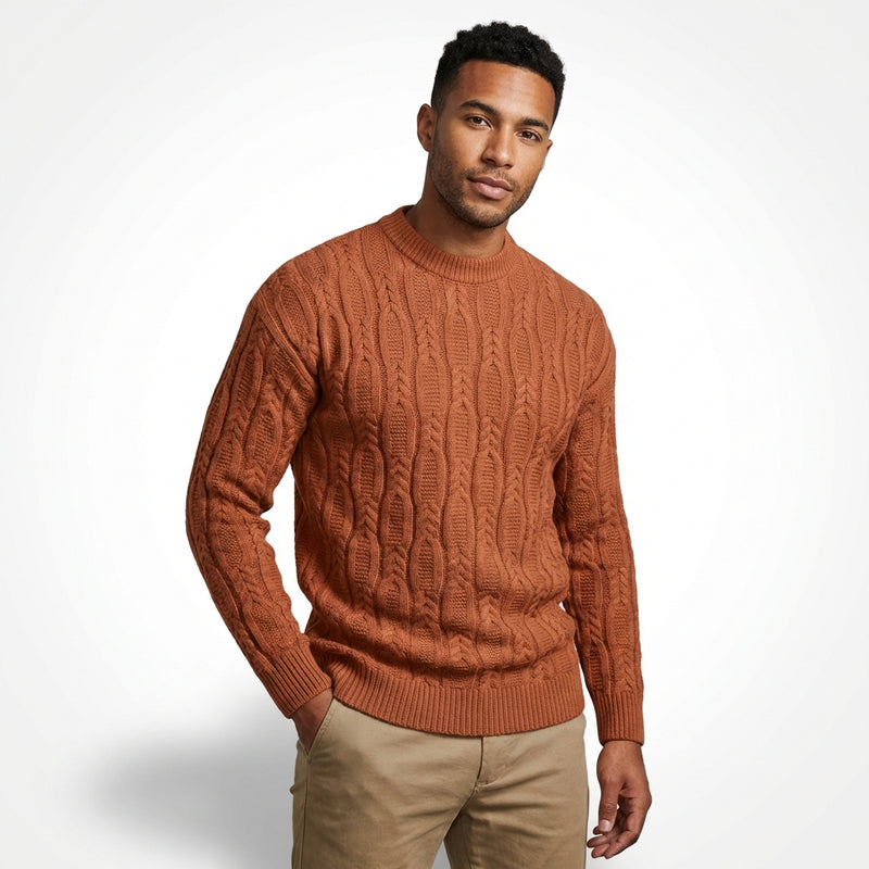 Classic Crewneck Sweater-sweaters > crewneck sweater-Laventaire-Rust Brown-S-Laventaire