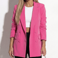 Classic Fit Long Sleeve Blazer-blazers > classic fit blazer-Laventaire-Deep Pink-XS-Laventaire