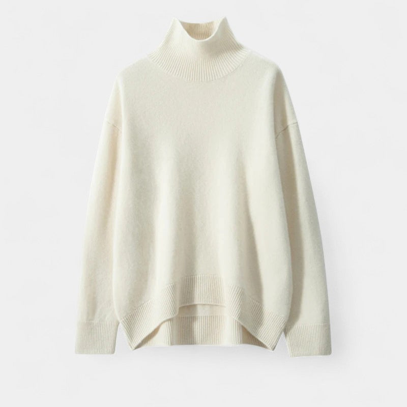 Classic Oversized Turtleneck Sweater-sweaters > turtleneck sweater-Laventaire-White-S-Laventaire
