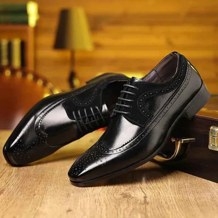Classic Oxford Shoes-footwear > dress shoes > oxfords-Laventaire-Black-38-Laventaire