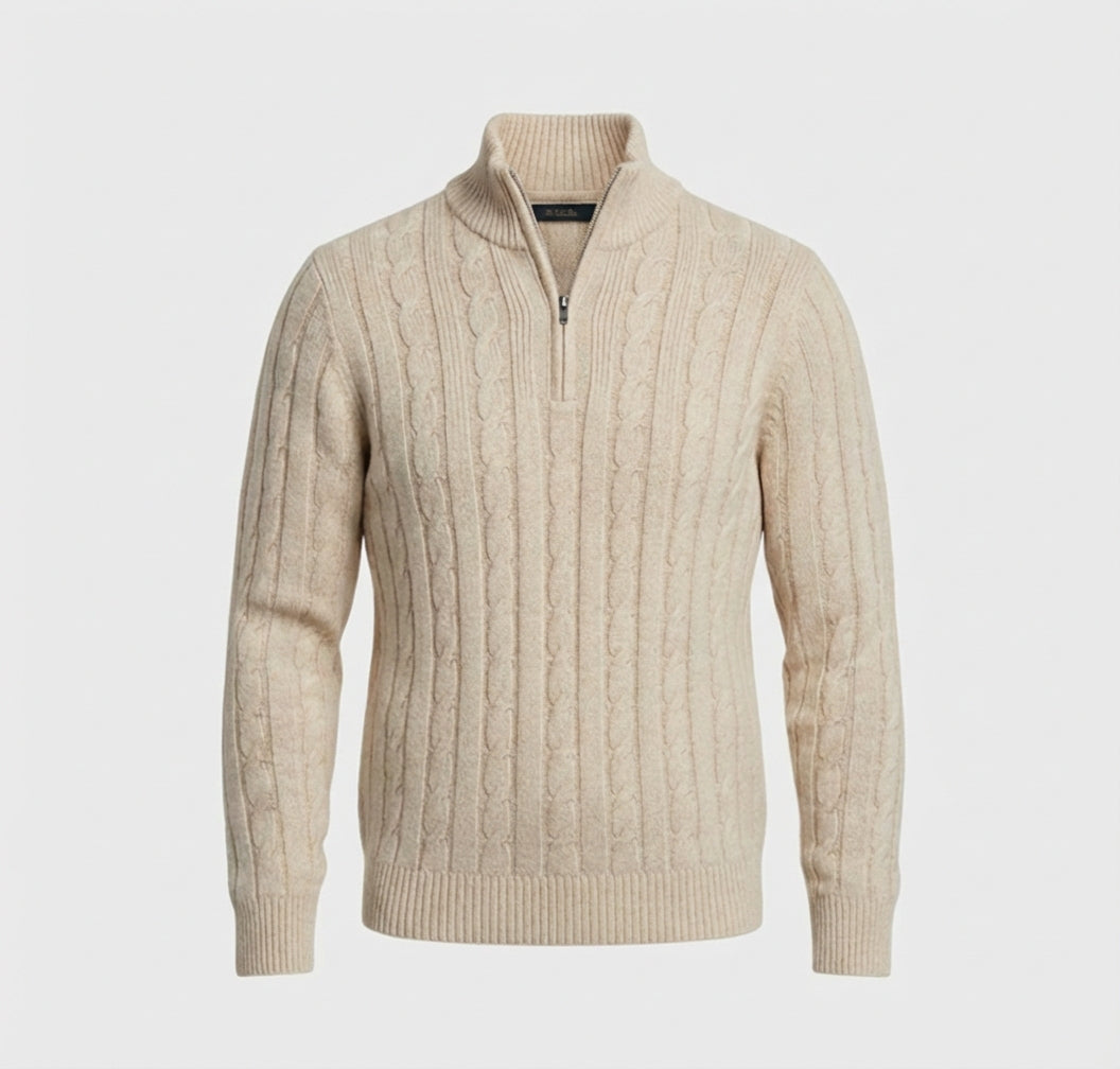 Classic Quarter-Zip Sweater-sweaters > quarter-zip sweater-Laventaire-Laventaire