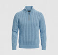 Classic Quarter-Zip Sweater-sweaters > quarter-zip sweater-Laventaire-Baby Blue-S-Laventaire