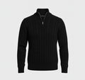 Classic Quarter-Zip Sweater-sweaters > quarter-zip sweater-Laventaire-Black-S-Laventaire