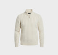 Classic Quarter-Zip Sweater-sweaters > quarter-zip sweater-Laventaire-Cream-S-Laventaire
