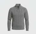 Classic Quarter-Zip Sweater-sweaters > quarter-zip sweater-Laventaire-Gray-S-Laventaire