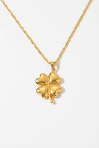 Clover Pendant Necklace-jewelry > necklaces > pendant necklace-Laventaire-Gold-One Size-Laventaire