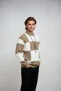 Color Block Relaxed Fit Sweater-sweaters > knit sweater-Laventaire-Laventaire