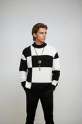 Color Block Relaxed Fit Sweater-sweaters > knit sweater-Laventaire-Laventaire