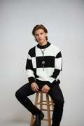 Color Block Relaxed Fit Sweater-sweaters > knit sweater-Laventaire-Laventaire