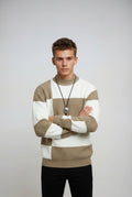 Color Block Relaxed Fit Sweater-sweaters > knit sweater-Laventaire-Laventaire