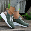 Comfortable Low Cut Shoes-shoes > low cut shoes-Laventaire-Olive Green-35-Laventaire