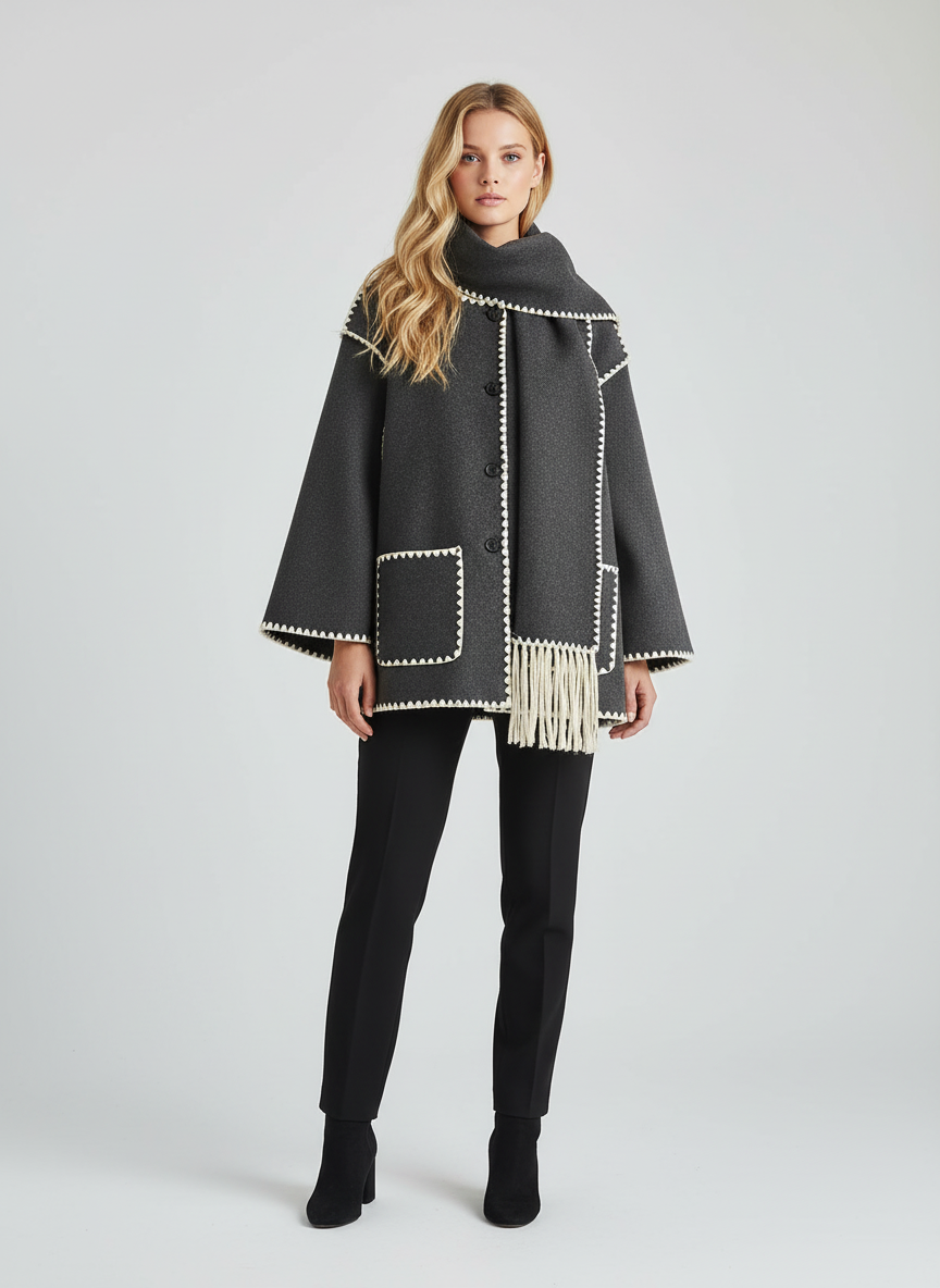 Contrast Tailored Jacket-jackets > tailored jackets-Laventaire-Laventaire