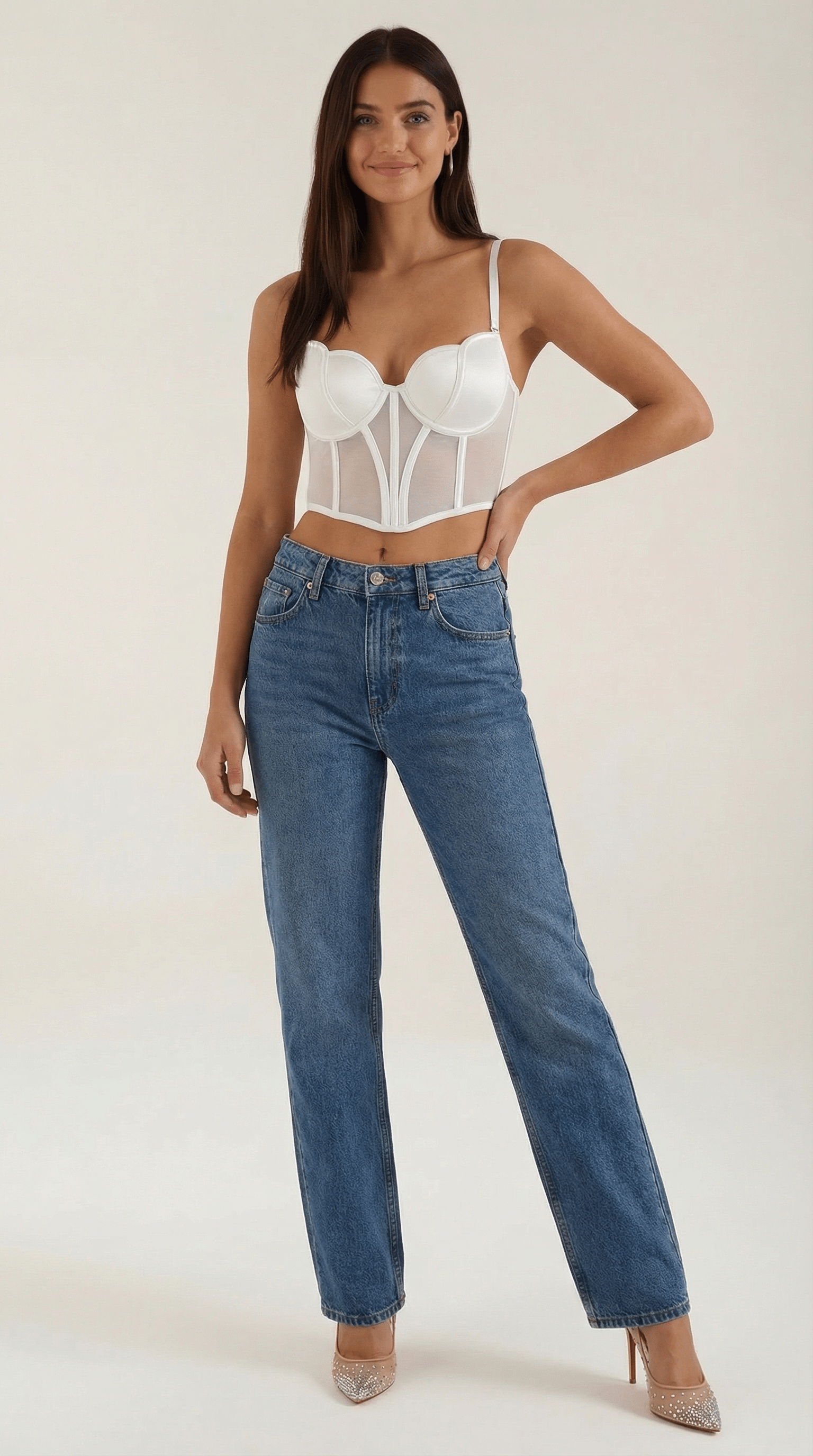 Corset Crop Top Fit-tops > crop tops > corset crop tops-Laventaire-White-S-Laventaire