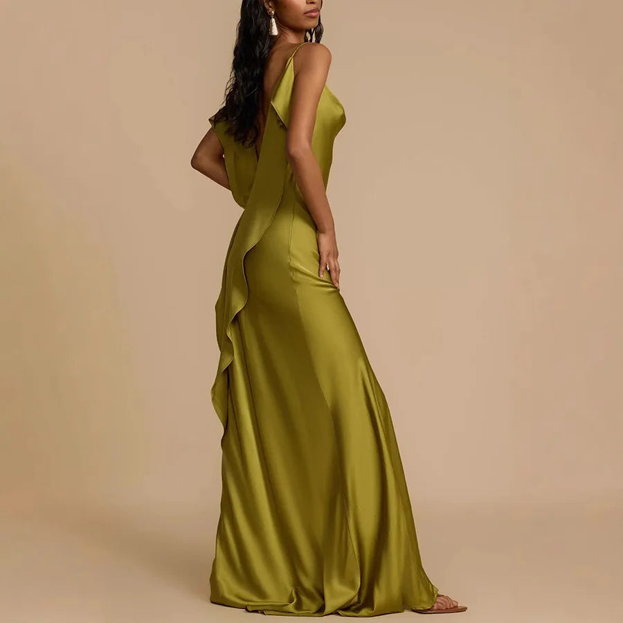 Cowl Neck Maxi Dress-dresses > maxi dress-Laventaire-Laventaire