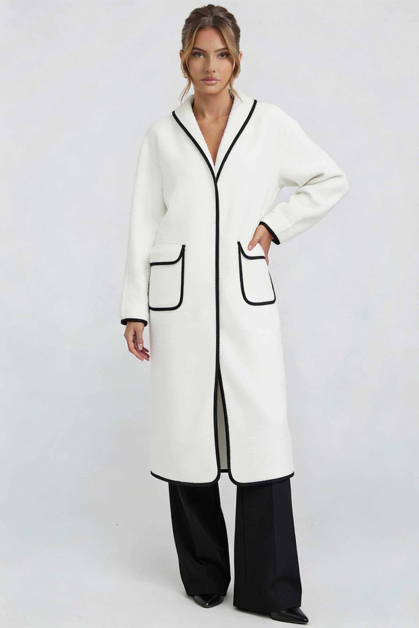 Cozy Long Coatigan-coats > long coat-Laventaire-White-S-Laventaire