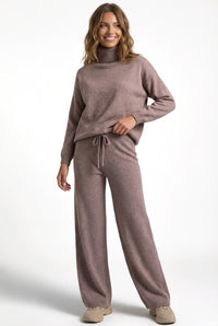 Cozy Weekend Lounge Set-loungewear > lounge set-Laventaire-Light Taupe-S-Laventaire