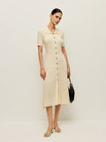 Cream Midi Polo Dress-dresses > midi dress-Laventaire-Laventaire