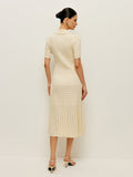 Cream Midi Polo Dress-dresses > midi dress-Laventaire-Laventaire