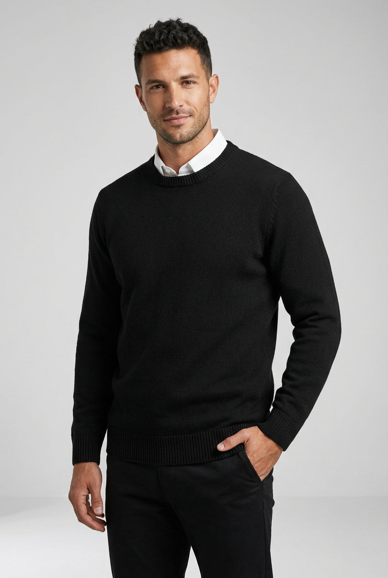 Crew Neck Sweater-sweaters > crew neck sweater-Laventaire-Black-XS-Laventaire