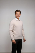 Crew Neck Sweater-sweaters > crew neck sweater-Laventaire-Light Beige-XS-Laventaire