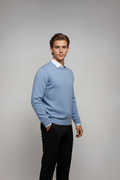 Crew Neck Sweater-sweaters > crew neck sweater-Laventaire-Light Blue-XS-Laventaire