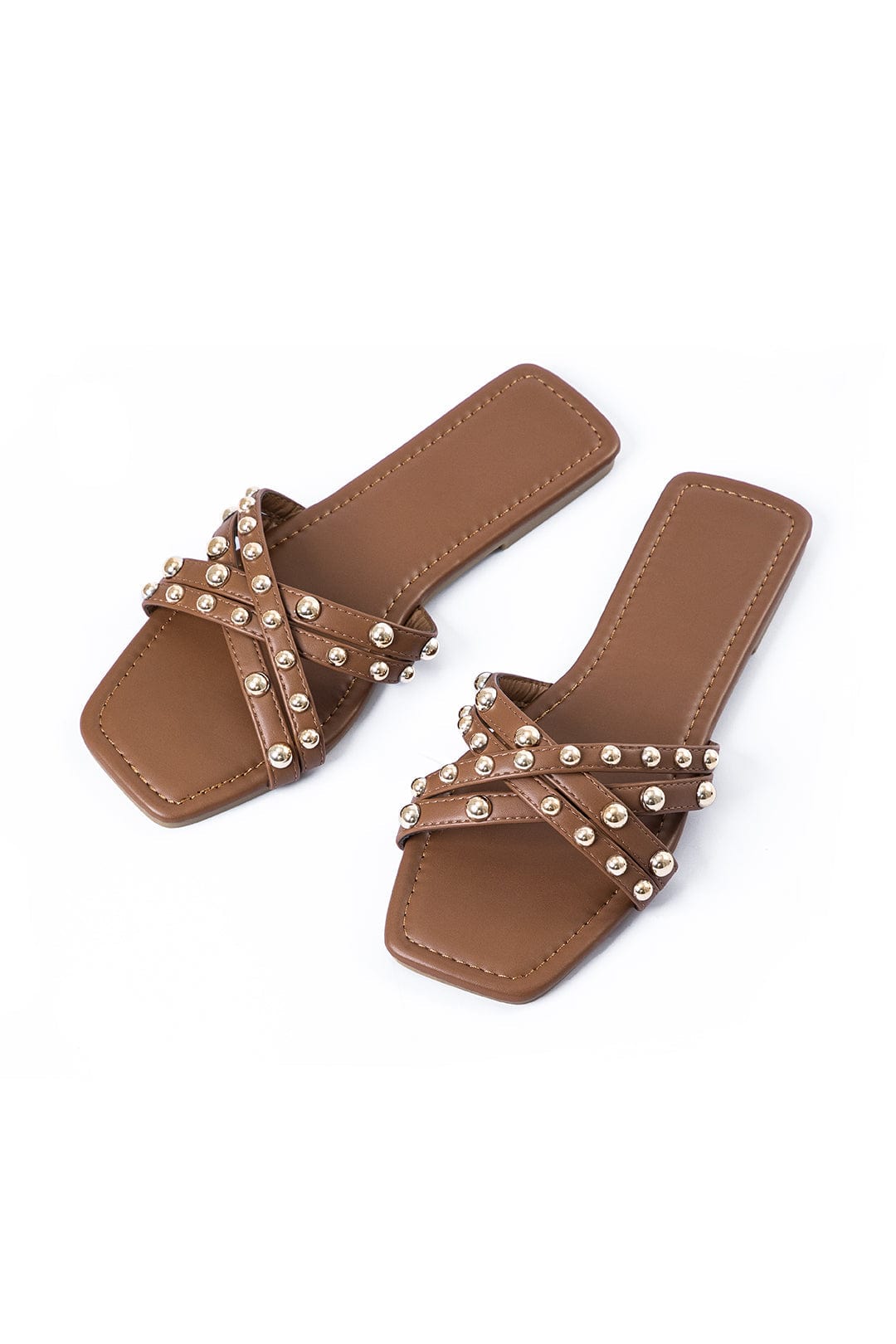 Crisscross Strap Flat Sandals-footwear > sandals > flat sandals-Laventaire-Laventaire