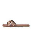 Crisscross Strap Flat Sandals-footwear > sandals > flat sandals-Laventaire-Laventaire