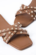 Crisscross Strap Flat Sandals-footwear > sandals > flat sandals-Laventaire-Laventaire