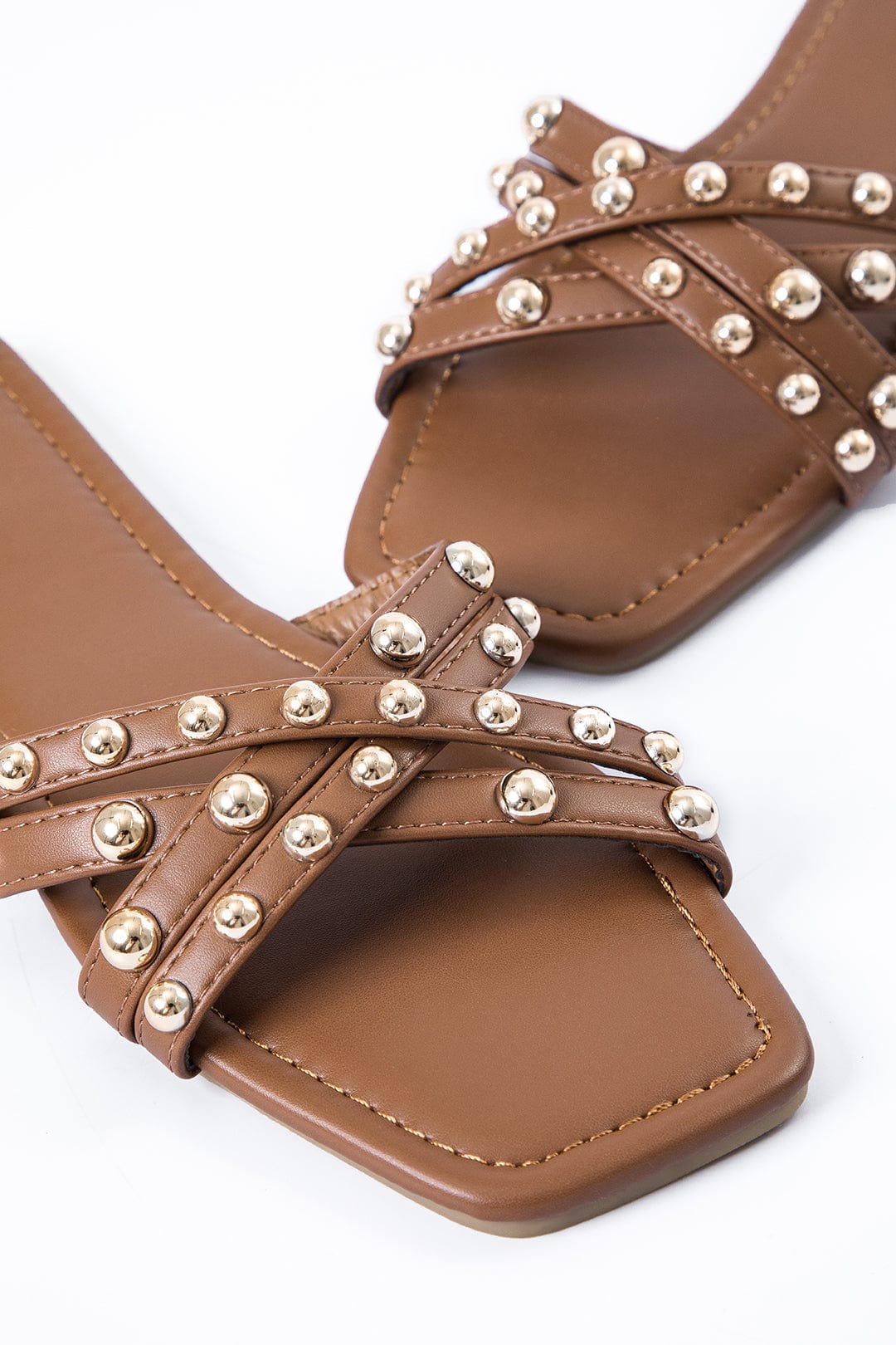Crisscross Strap Flat Sandals-footwear > sandals > flat sandals-Laventaire-Laventaire