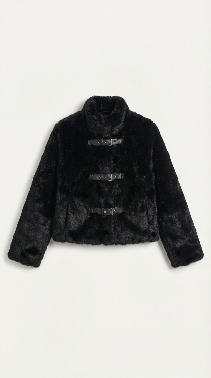Cropped Black Casual Jacket-jackets > cropped jacket-Laventaire-Laventaire