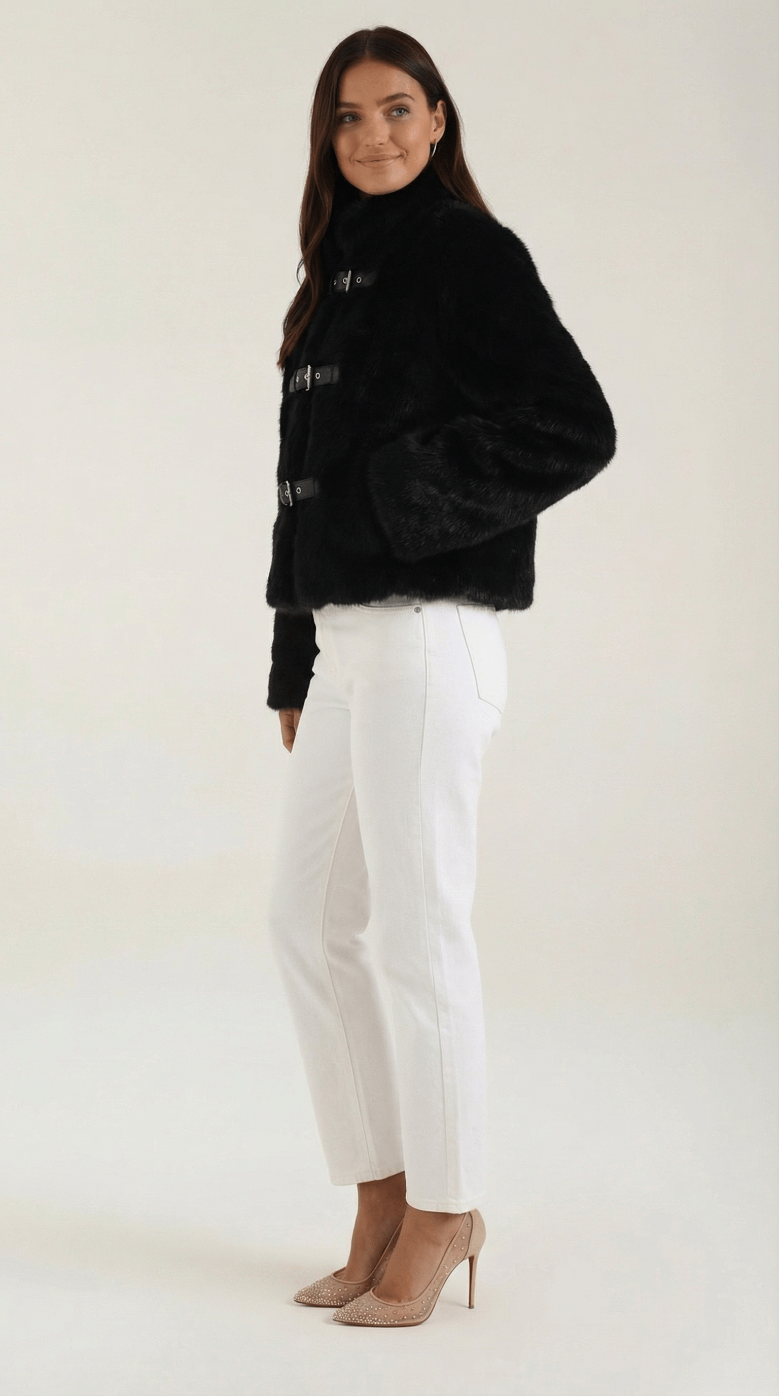 Cropped Black Casual Jacket-jackets > cropped jacket-Laventaire-Laventaire