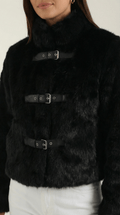 Cropped Black Casual Jacket-jackets > cropped jacket-Laventaire-Laventaire