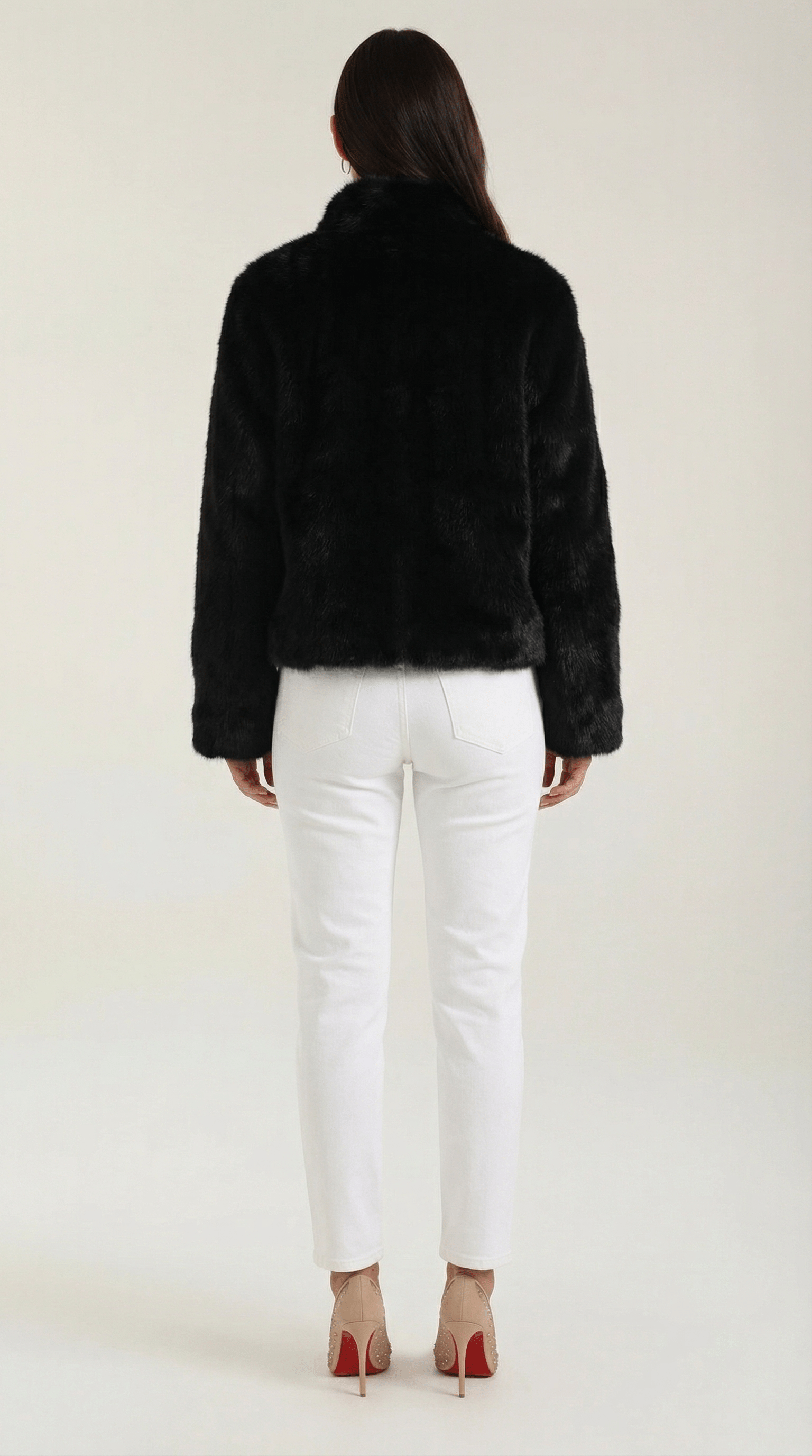 Cropped Black Casual Jacket-jackets > cropped jacket-Laventaire-Laventaire