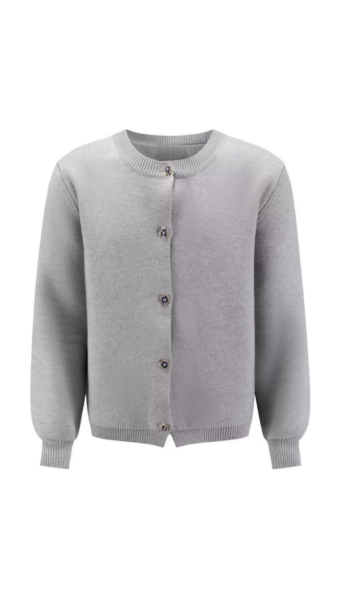 Cropped Button-Up Cardigan-cardigans > cropped cardigan-Laventaire-Laventaire