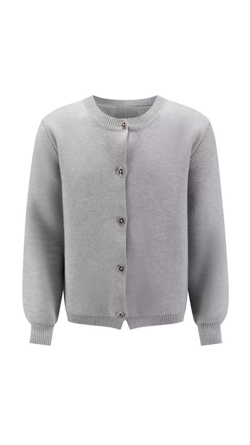 Cropped Button-Up Cardigan-cardigans > cropped cardigan-Laventaire-Laventaire