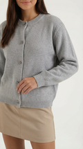 Cropped Button-Up Cardigan-cardigans > cropped cardigan-Laventaire-Laventaire