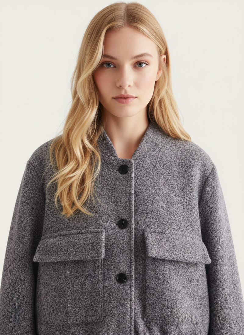 Cropped Casual Jacket-jackets > cropped jacket-Laventaire-Laventaire