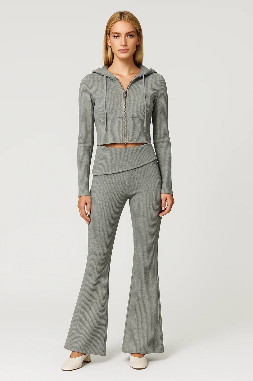 Cropped Hoodie Co-Ord Set-sets > cropped hoodie set-Laventaire-Laventaire