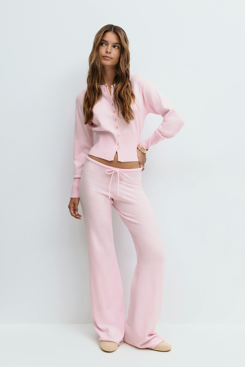 Cropped Knit Lounge Set-loungewear > lounge set-Laventaire-Laventaire