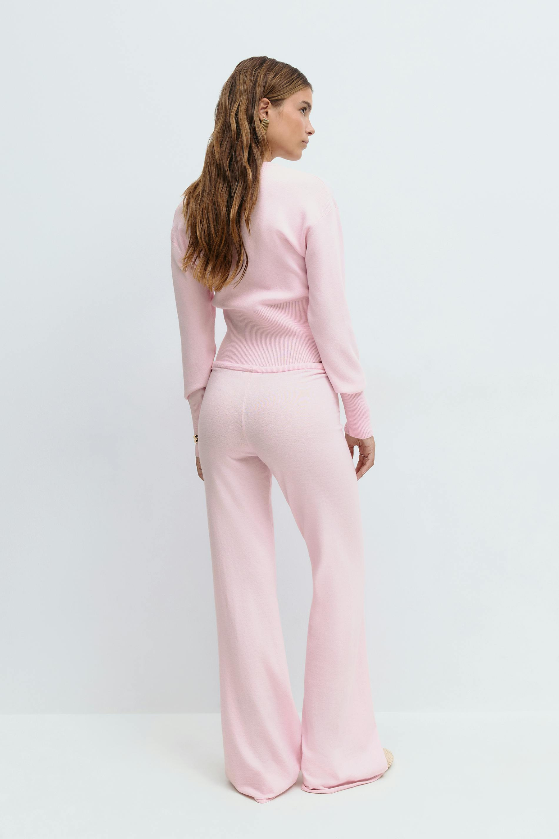 Cropped Knit Lounge Set-loungewear > lounge set-Laventaire-Laventaire