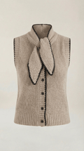 Cropped Knit Vest-tops > vests > cropped vests-Laventaire-Laventaire