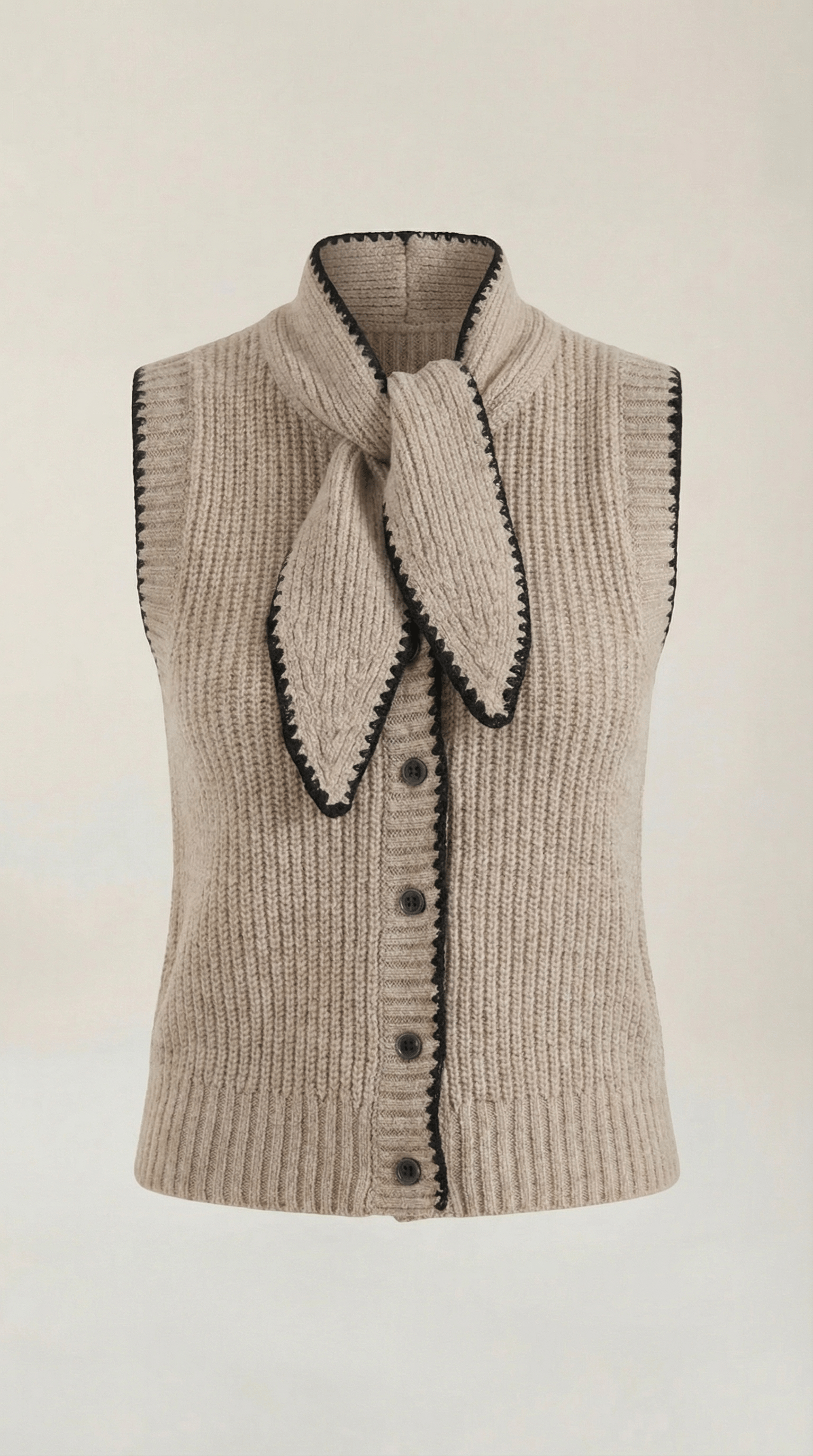 Cropped Knit Vest-tops > vests > cropped vests-Laventaire-Laventaire