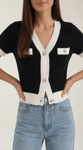 Cropped Short Sleeve Top-tops > cropped tops-Laventaire-Laventaire