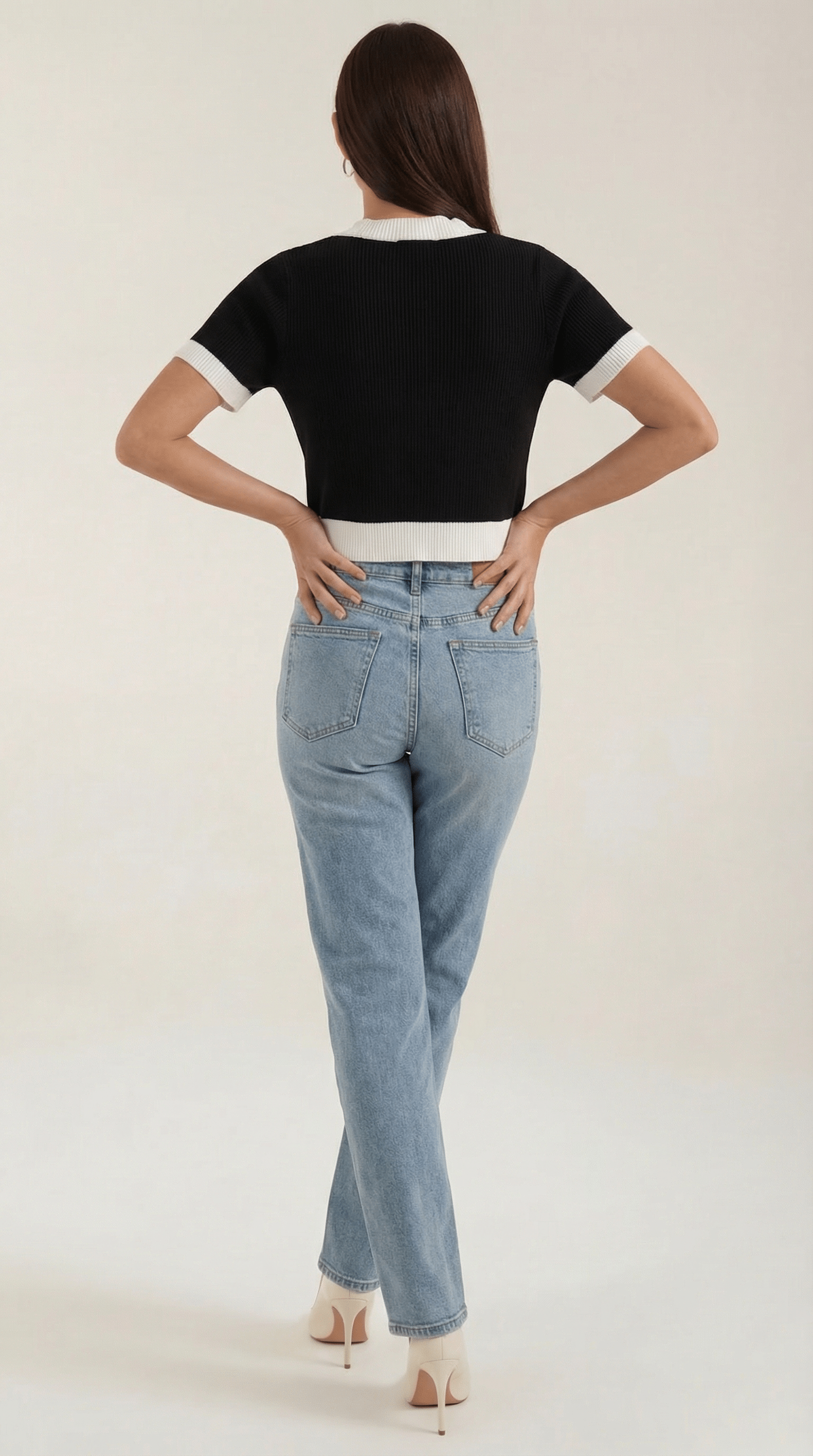 Cropped Short Sleeve Top-tops > cropped tops-Laventaire-Laventaire