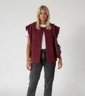 Cropped Sleeveless Vest Top-tops > vests-Laventaire-Burgundy-S-Laventaire
