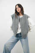 Cropped Sleeveless Vest Top-tops > vests-Laventaire-Gray-S-Laventaire