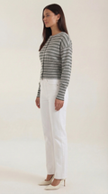 Cropped Striped Cardigan-cardigans > cropped cardigan-Laventaire-Laventaire