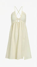 Cutout Cream Midi Dress-dresses > midi dress-Laventaire-Laventaire